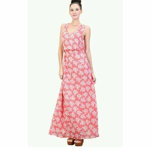 Tulle Size Medium Dark Pink Floral Maxi Dress